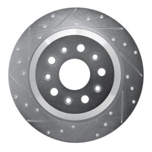 Jeep Wrangler Brake Rotor (1) - Rear Left - R1 Concepts - Drilled & Slotted - Silver - `18-`25